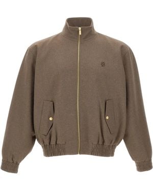 Drole de Monsieur Logo-Embroidered Elasticated Jacket - Brown