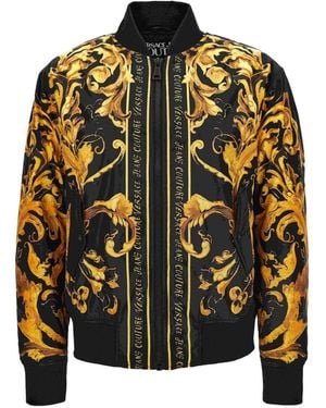 Versace Jeans Couture Giacca Bomber Stampata Barocca - Nero