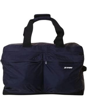 K-Way Borsa Holdall Con Logo Stampato - Blu
