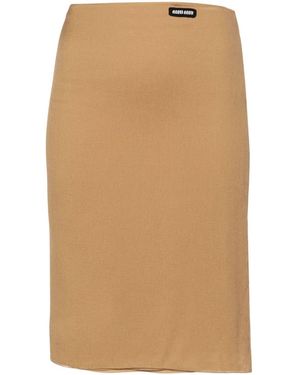 Miu Miu Silk Mini Skirt - Natural