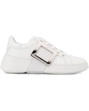 Roger Vivier Viv Skate Leather Trainers - White