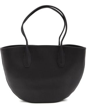 The Row Alger Leather Tote Bag - Black