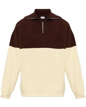 Loewe Cotton Zipped Jumper - Brown