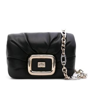 Roger Vivier Viv Choc Mini Leather Crossbody Bag - Black