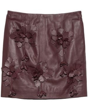 Alberta Ferretti Faux Leather Mini Skirt - Brown