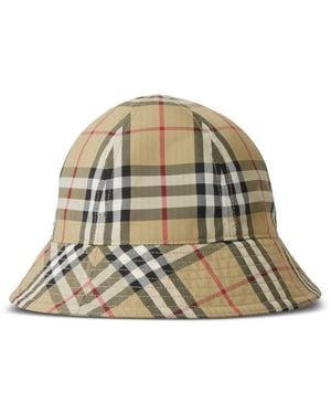 Burberry Cappello Bucket Con Motivo Vintage Check - Neutro