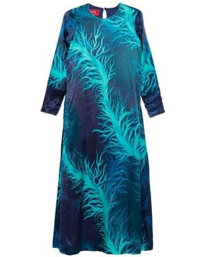 F.R.S For Restless Sleepers Printed Silk Dress - Blue