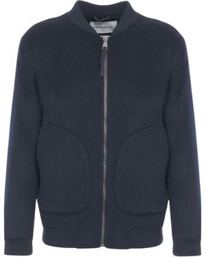 Amaranto Zipped Bomber Jacket - Blue
