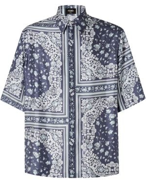 Fendi Camicia Bandana - Blu