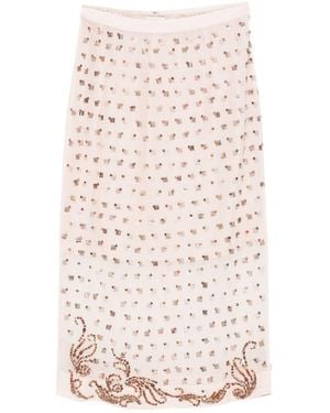 Dries Van Noten Sokna Embroidered Skirt - White