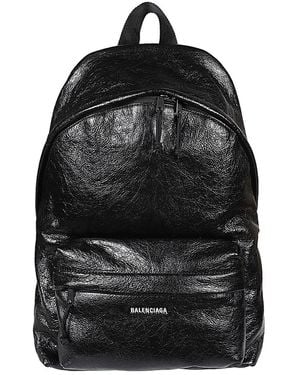 Balenciaga Exploreer Leather Backpack - Black