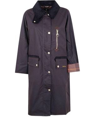 Barbour Evette Waxed Coat - Blue