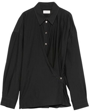 Lemaire Cotton And Silk Blend Shirt - Black
