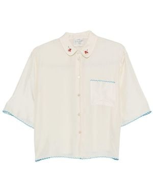 forte_forte Embroidered Silk Shirt - White