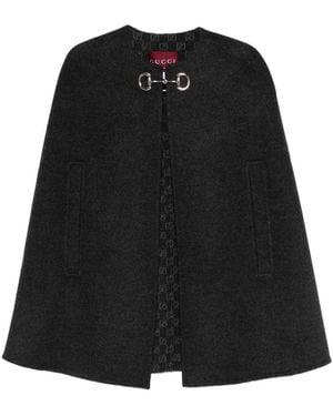Gucci Wool And Silk Cape-Donna - Nero