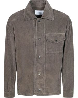 Paolo Pecora Long Sleeved Buttoned Condury Shirt - Grey