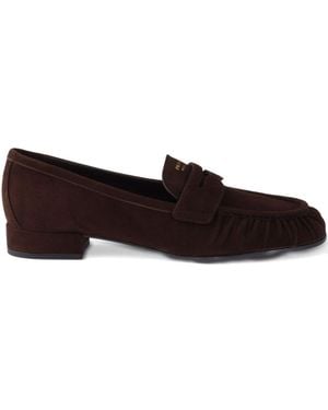 Prada Leather Loafers - Brown