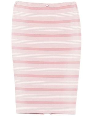 Prada Striped Cotton Skirt - Pink