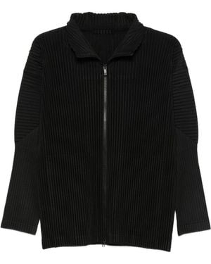 Homme Plissé Issey Miyake Pleated Zipped Shirt - Black