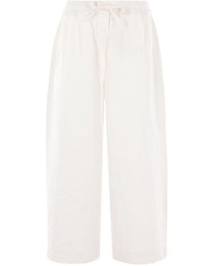 Loewe Cotton Cropped Trousers - White