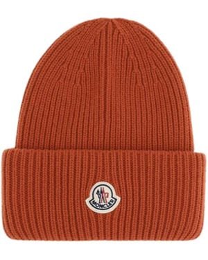 Moncler Cappello Con Logo - Rosso