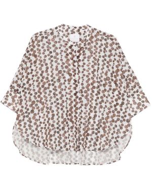 Trame Auree Printed Cotton Blouse - White