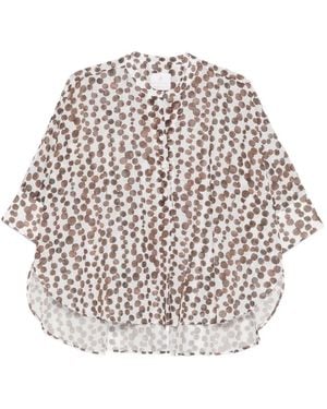 Trame Auree Printed Cotton Blouse - White