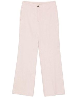Seventy Linen And Cotton Trousers - Pink