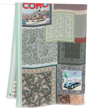 Pierre Louis Mascia Lago Di Como Silk Printed Scarf - Green