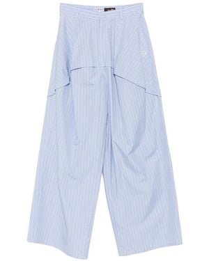 Loewe Cotton Wide-Leg Trousers - Blue
