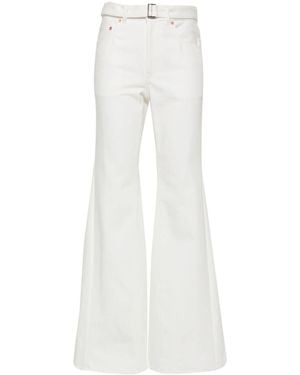 Sacai Denim Flared Jeans - White