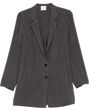 Alysi Single-Breasted Blazer Jacket - Grey