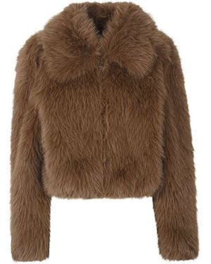 Frankie Shop Hope Faux Fur Jacket - Brown