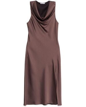 Patrizia Pepe Satin Midi Dress - Purple