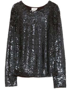 P.A.R.O.S.H. P.A.R.O..H. Sequined Top - Black
