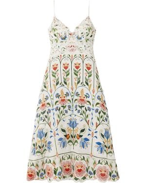 FARM Rio Stitched Garden Dress - White