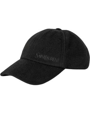 Saint Laurent Vintage Cashmere Baseball Cap - Black