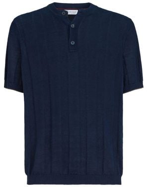 Brunello Cucinelli Linen And Cotton Blend Turtle-Neck Jumper - Blue