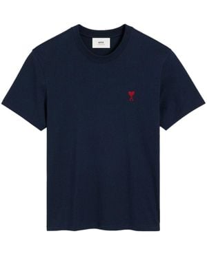 Ami Paris T-Shirt With Logo - Blue