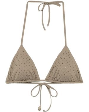 Fisico Triangle Bikini With Crystals - Natural
