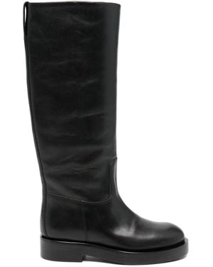 Paris Texas Flat Nappa Boots - Black