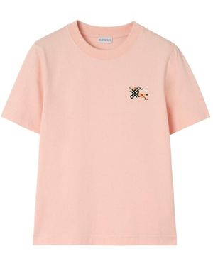 Burberry Logo Cotton T-Shirt - Pink