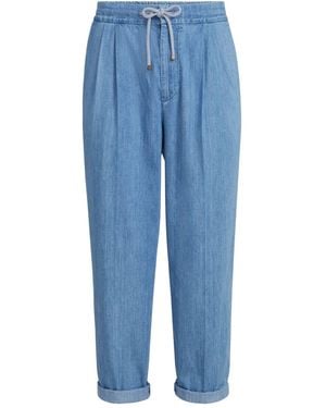 Brunello Cucinelli Cotton Trousers - Blue
