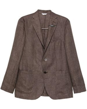 Boglioli Linen Double-Breasted Jacket - Brown