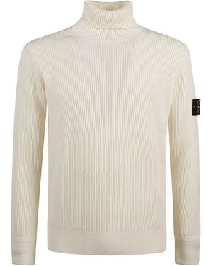 Stone Island Wool Turtleneck Jumper - White