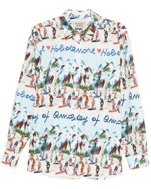 ALESSANDRO ENRIQUEZ Printed Cotton Shirt - White