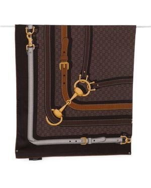 Gucci Printed Silk Foulard - Brown
