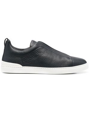 ZEGNA Triple Stitch Low-Top Trainers - Blue
