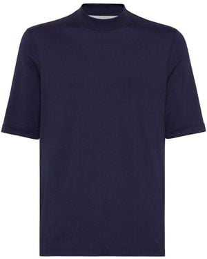 Brunello Cucinelli Cotton Jersey T-Shirt - Blue