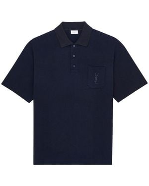 Saint Laurent Cotton Polo Shirt - Blue